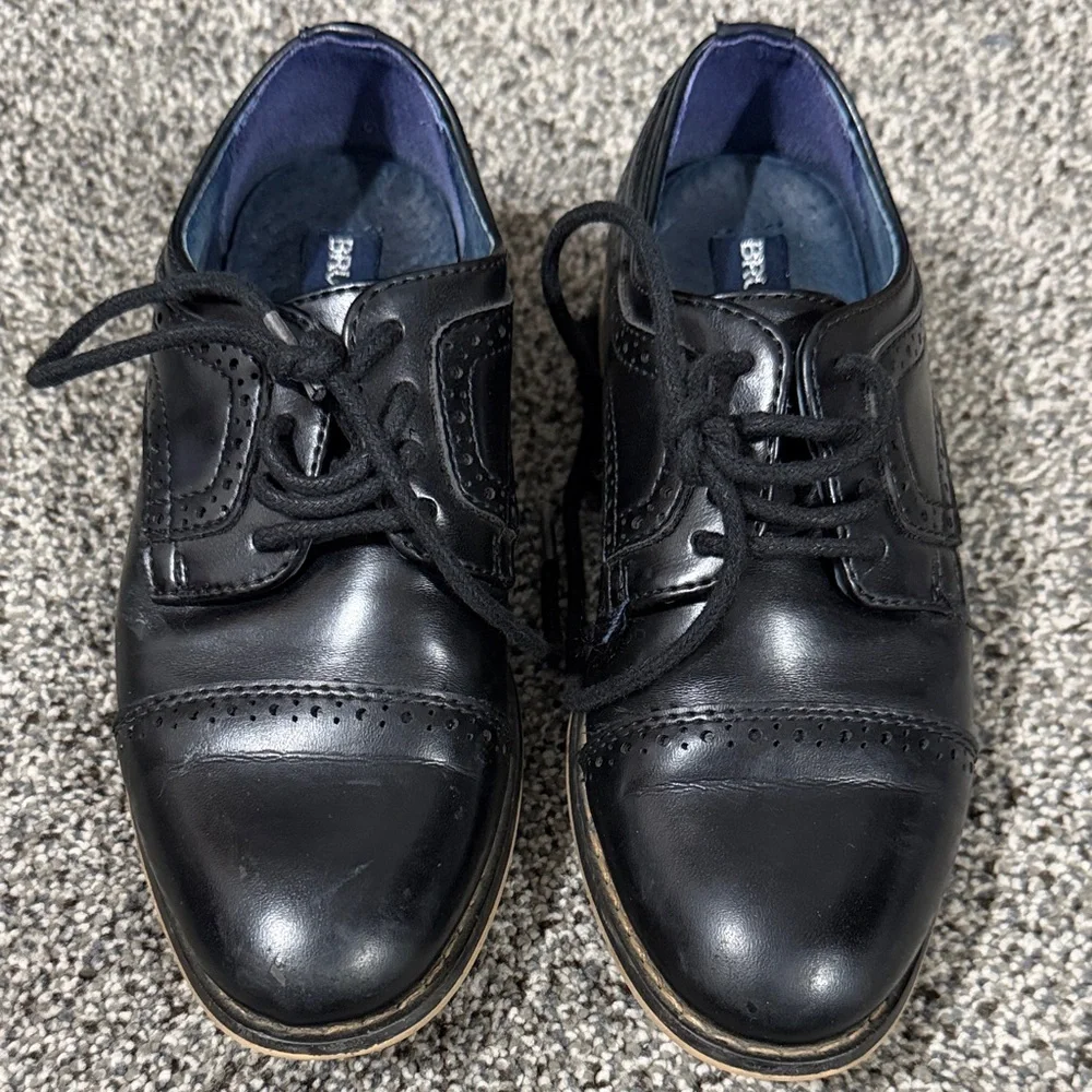 Boys Black Dress Lace-Up Oxfords